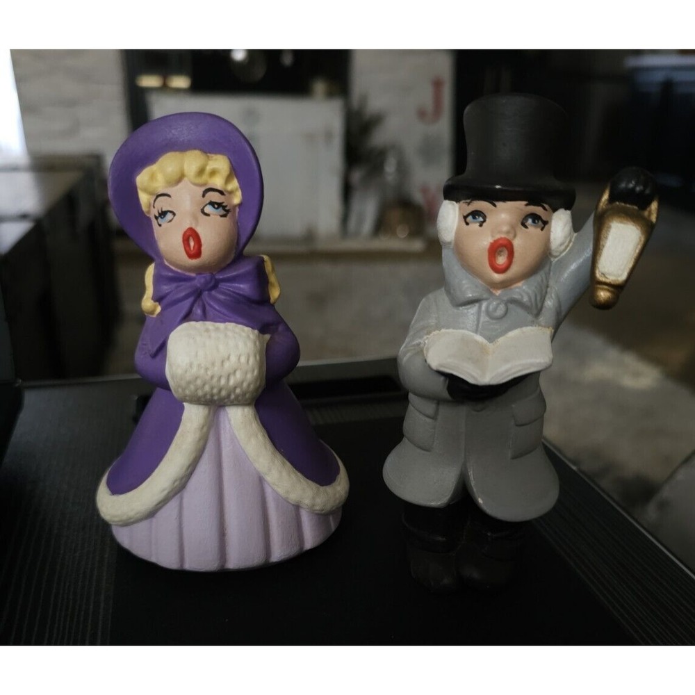 Vintage Holland Mold Ceramic Set Of‎ 2 Christmas Carolers 1966